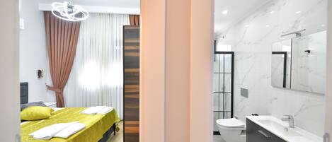 Deluxe-Apartment | Zimmersafe, Bügeleisen/Bügelbrett, kostenloses WLAN, Bettwäsche