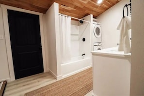 Shower, soap, toilet paper