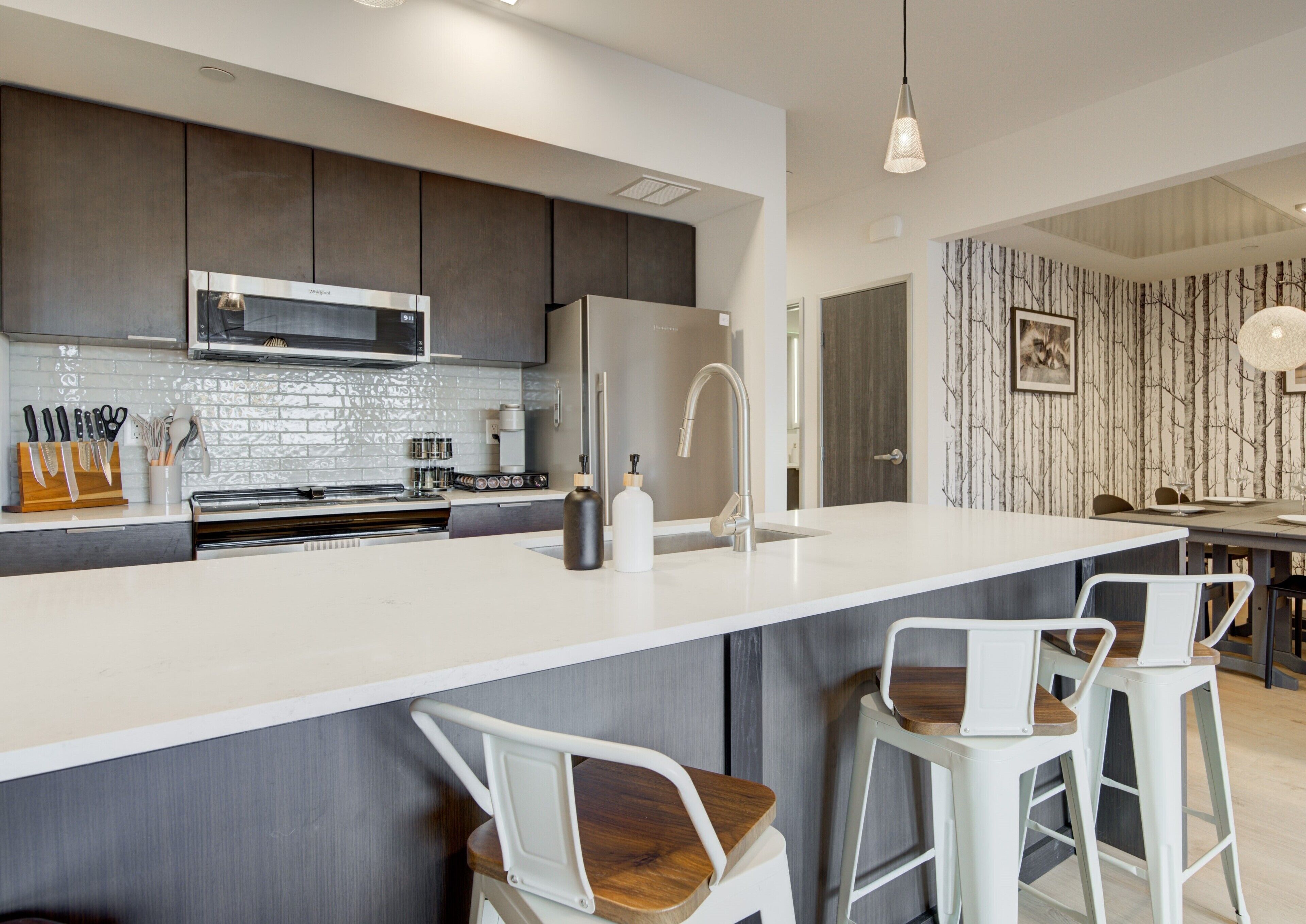 Kühlschrank, Mikrowelle, Herdplatte, Geschirrspüler