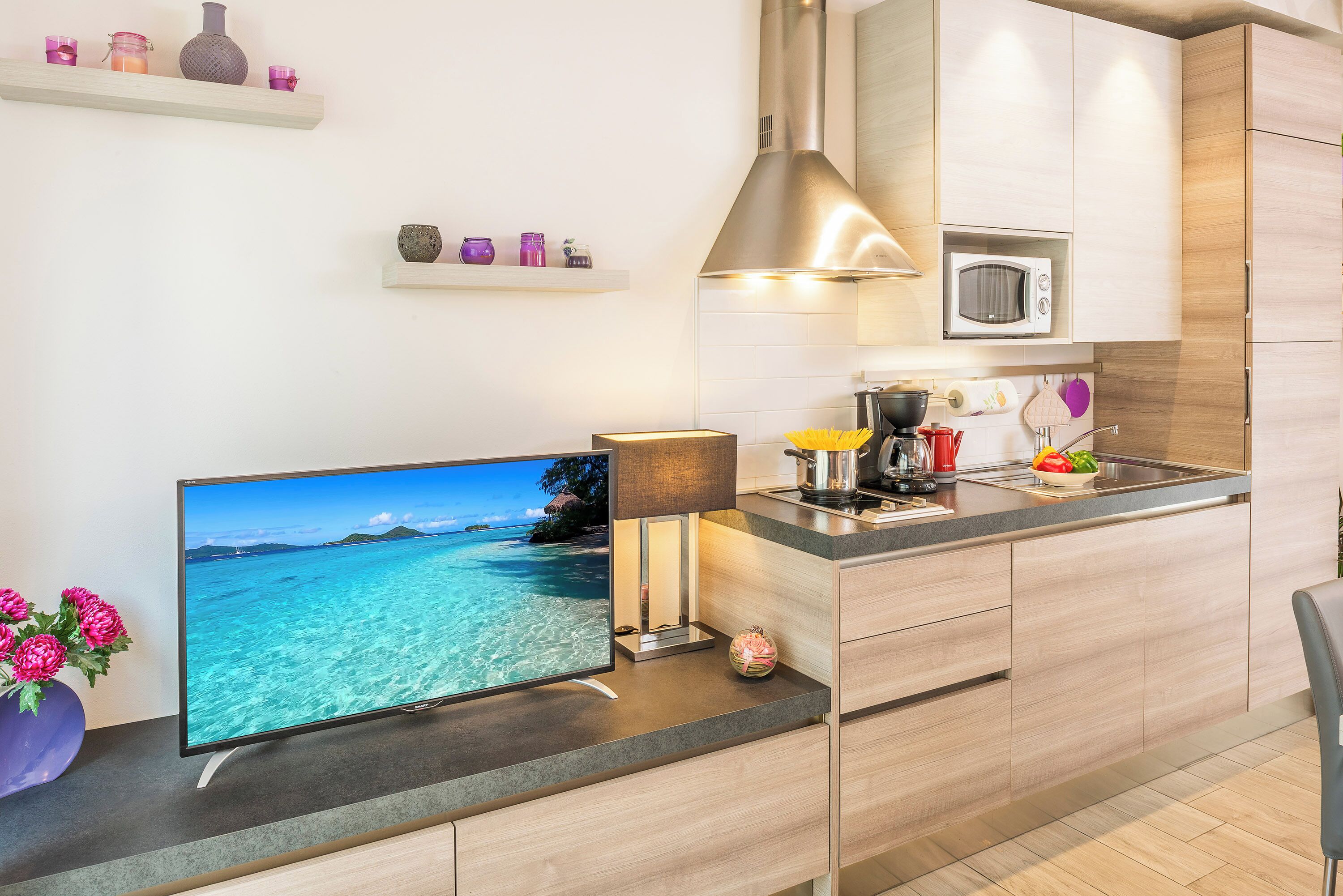 Fridge, microwave, stovetop, dishwasher