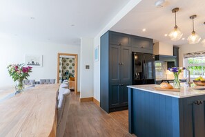 Fridge, dishwasher, electric kettle, toaster