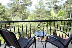 Familienvilla, 2 Schlafzimmer, Gartenblick | Blick vom Balkon