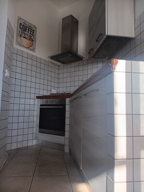 Fridge, oven, dishwasher, coffee/tea maker