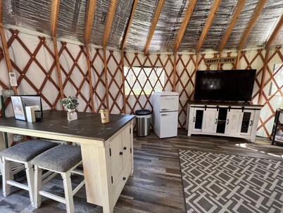 Pet friendly glamping in a private yurt with stunning 360° views by Forest
