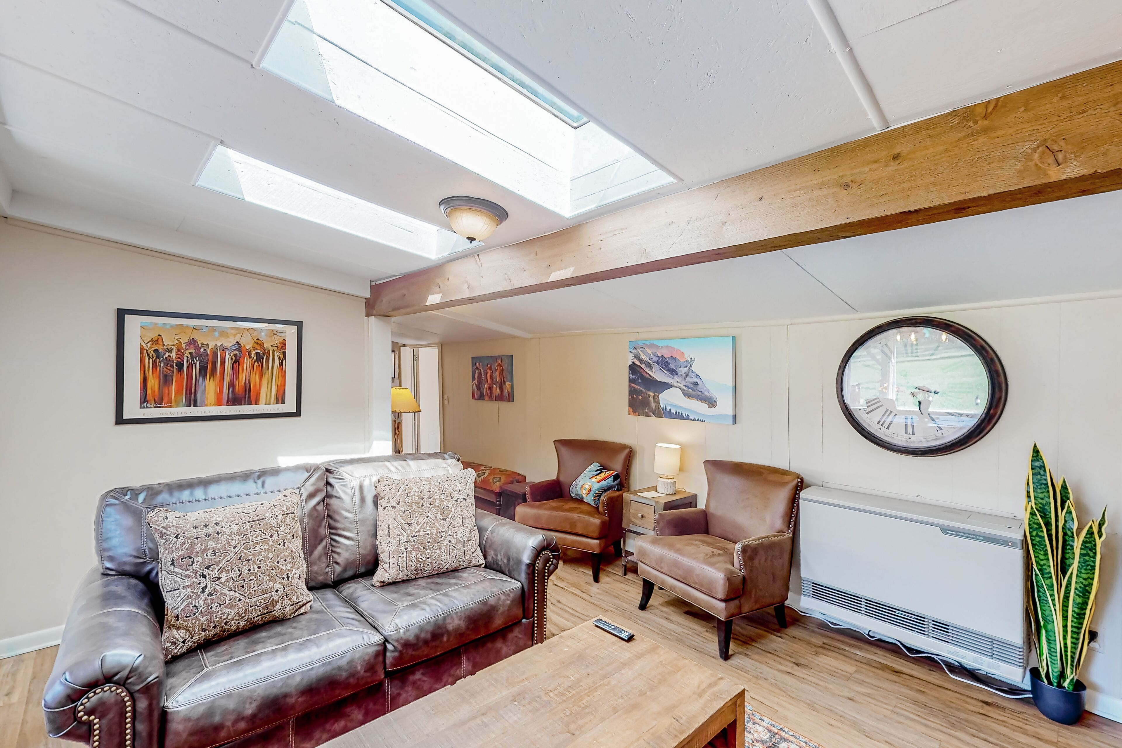 Charming home on 14 acres near town with patios, fire table, & 3 fireplaces