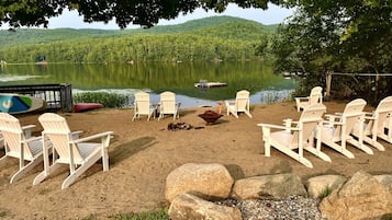 Private beach, rowing, fishing