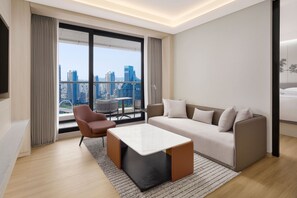 Executive Suite, 2 Bedrooms, City View (Terrace) | Living room | 65-inch flat-screen TV with cable channels, TV, Netflix