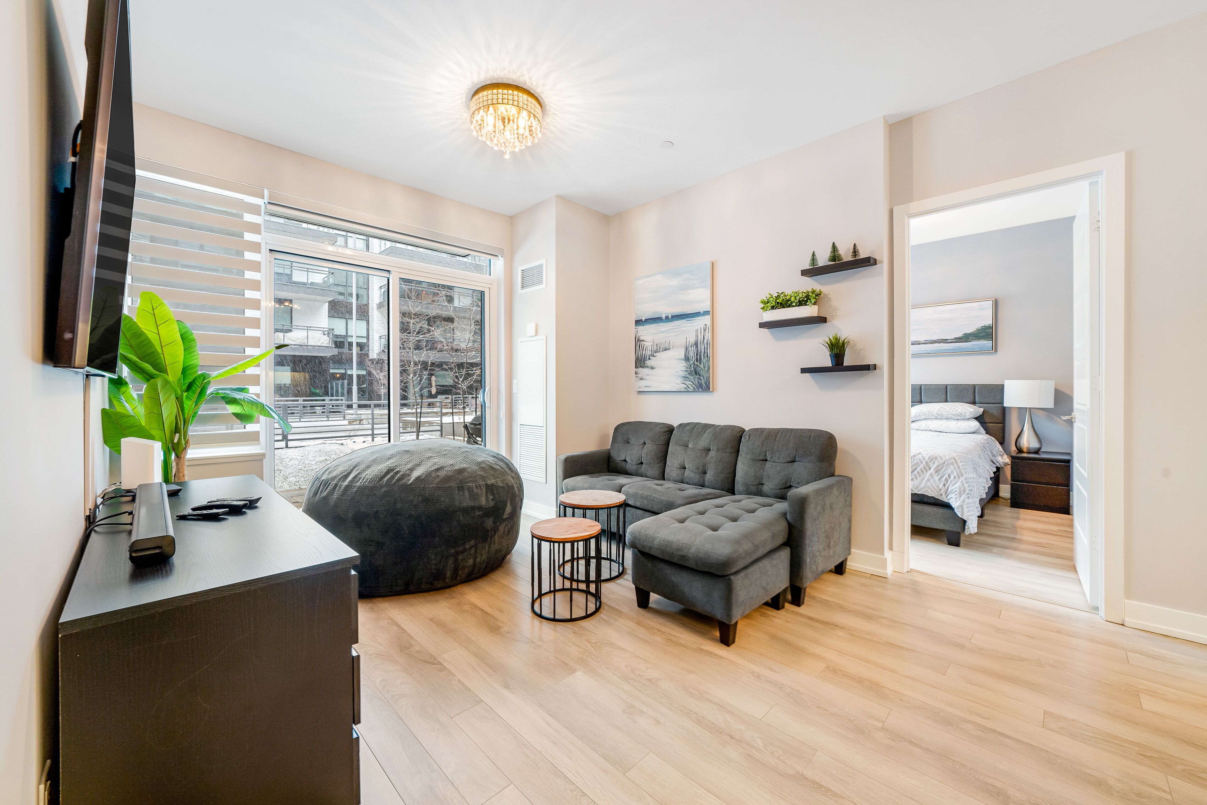 Lakefront property with patio, washer/dryer, pools, hot tub, & fitness room