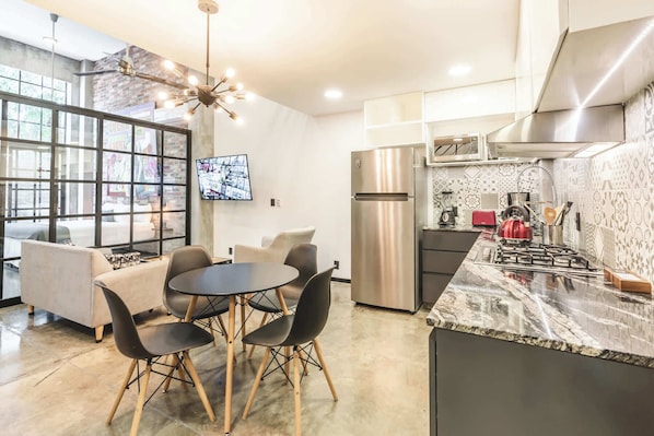 Fridge, microwave, oven, stovetop - Loft 302 Summary:<br>We (Puerto Vallarta)