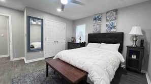 2 bedrooms, iron/ironing board, WiFi, bed sheets
