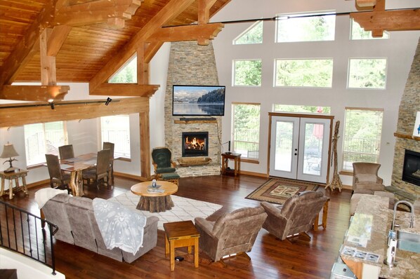 Smart TV, fireplace, printers