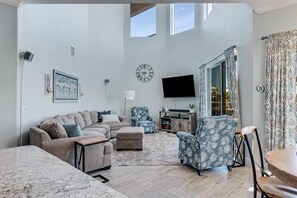 Smart-TV, Kamin, Videospiele, Stereoanlage