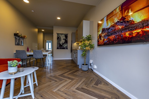 You have a view of the balcony that comes from the living room and the kitchen