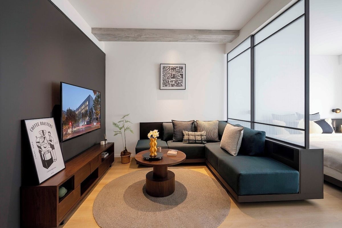 Exquisite One-Bedroom Apartment Family Room | Living area | LCD TV