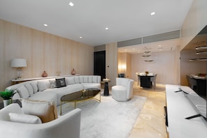 Deluxe Apartment, 1 Bedroom | Living area - Maison Privee - Glamourous Apt with Sea Views at FIVE Palm (Dubai)