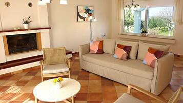 Smart TV, fireplace, Netflix, streaming services