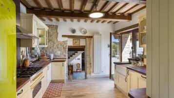 Design Villa, Private Pool, Mountain View | Private kitchen | Full-sized fridge, microwave, oven, espresso maker