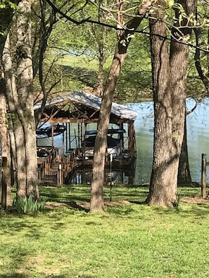 Our boat dock.  You are welcome to tie your boat off here during your stay.