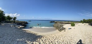 On the beach, beach towels