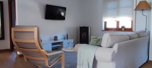 Televisión y chimenea 