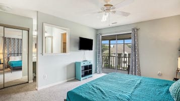 2 bedrooms, desk, iron/ironing board, travel crib