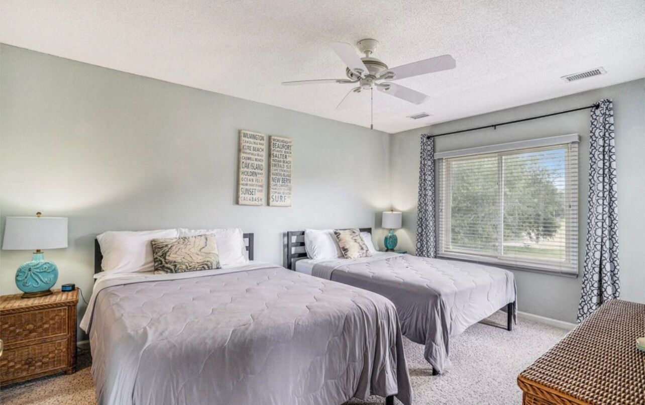 2 bedrooms, desk, iron/ironing board, travel crib