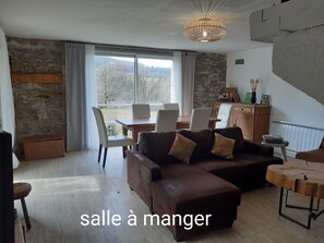 Télévision, cheminée, livres