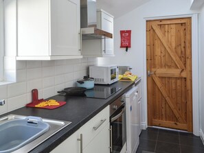 Dishwasher, high chair, cookware/dishes/utensils
