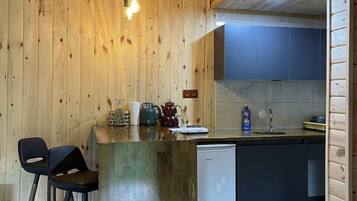 Mini-Kühlschrank, Wasserkocher, Grillplatte, Reinigungsartikel