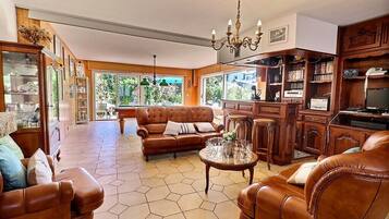 TV, DVD player, foosball, table tennis