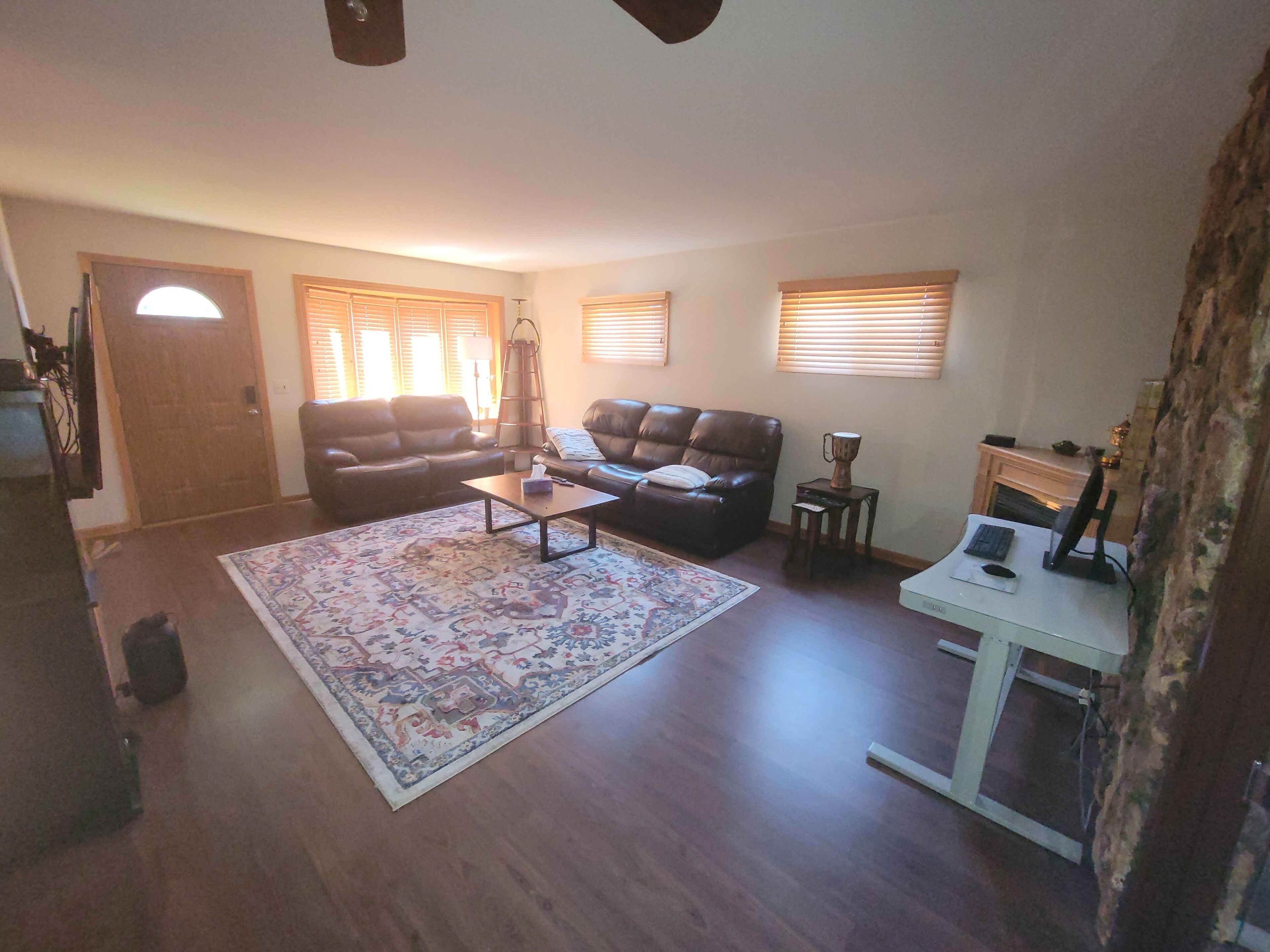 Waterfront House with Boat Dock on Detroit River Channel. Fish from the backyard