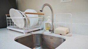 Executive Room | Private kitchen | Full-size fridge, microwave, stovetop, rice cooker