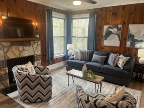 TV connect ée, cheminée