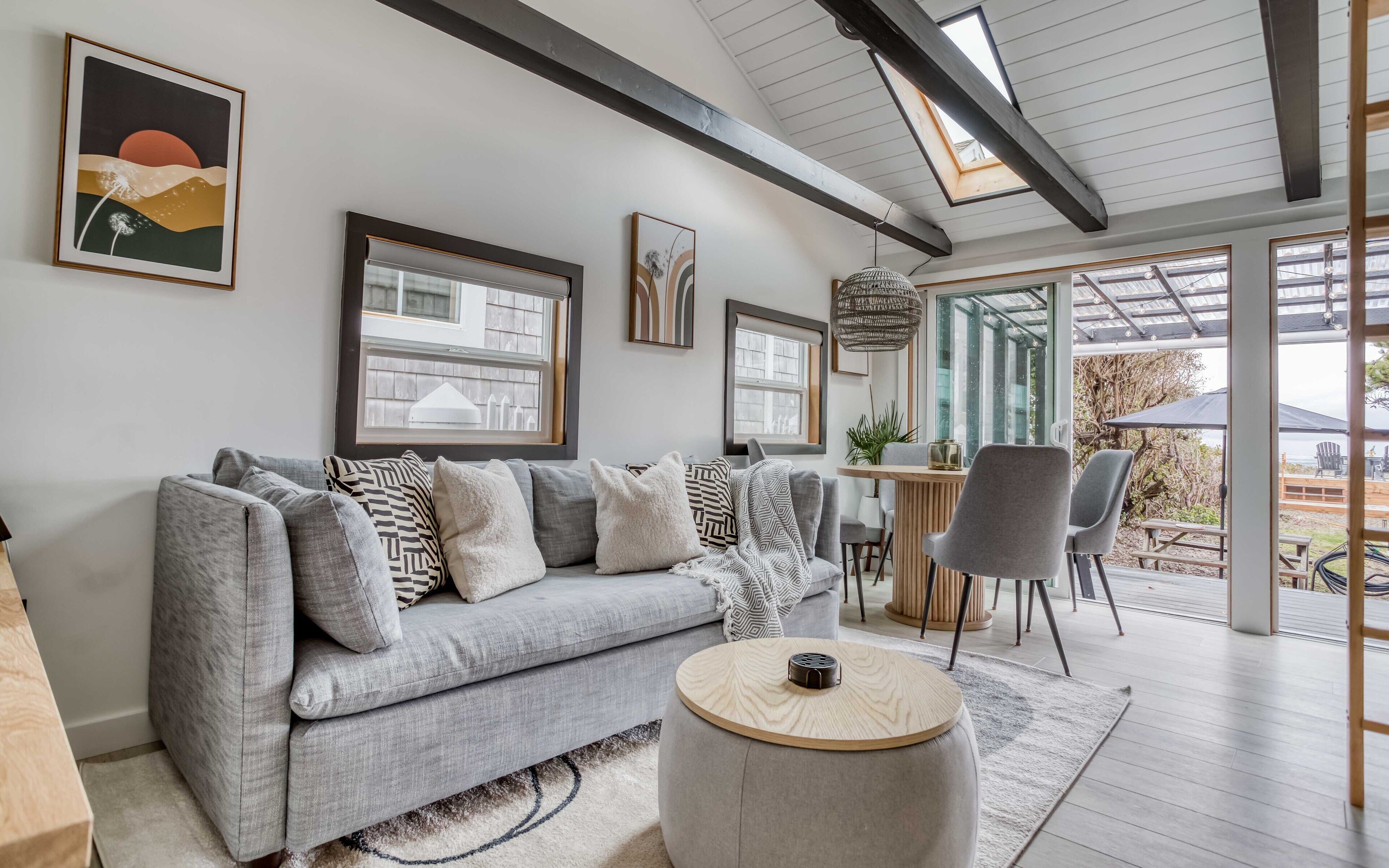 Oceanfront and Modern Charmer Has Hot Tub, Beach Access, Fire Pit!