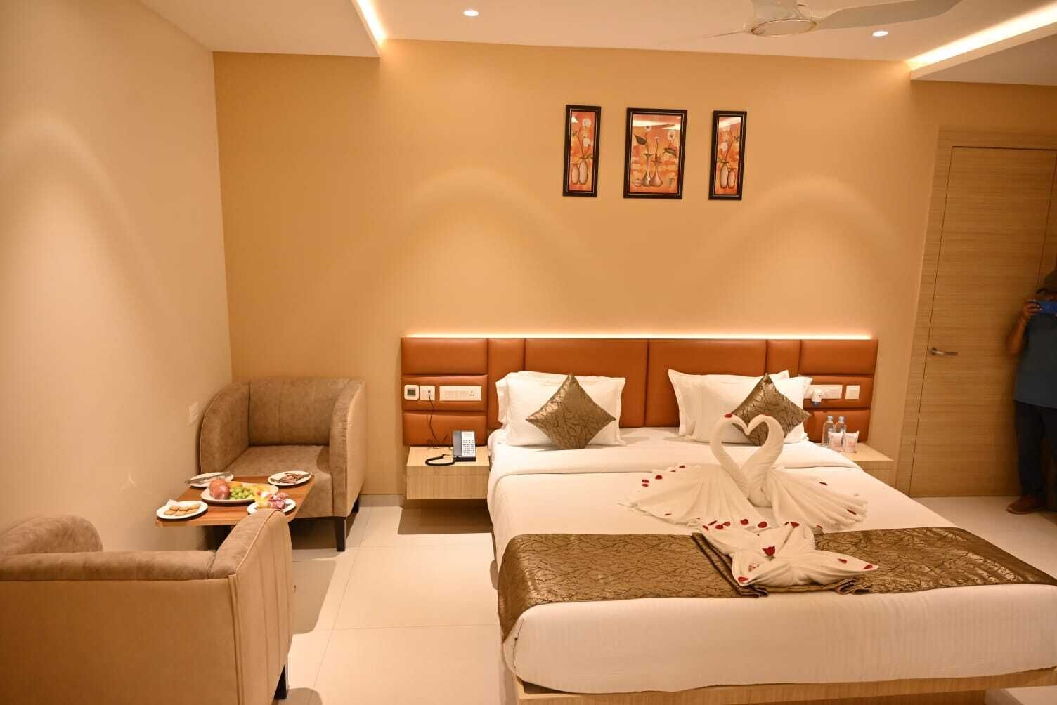 Egyptian cotton sheets, premium bedding, memory-foam beds, minibar