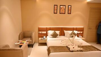 Egyptian cotton sheets, premium bedding, memory foam beds, minibar