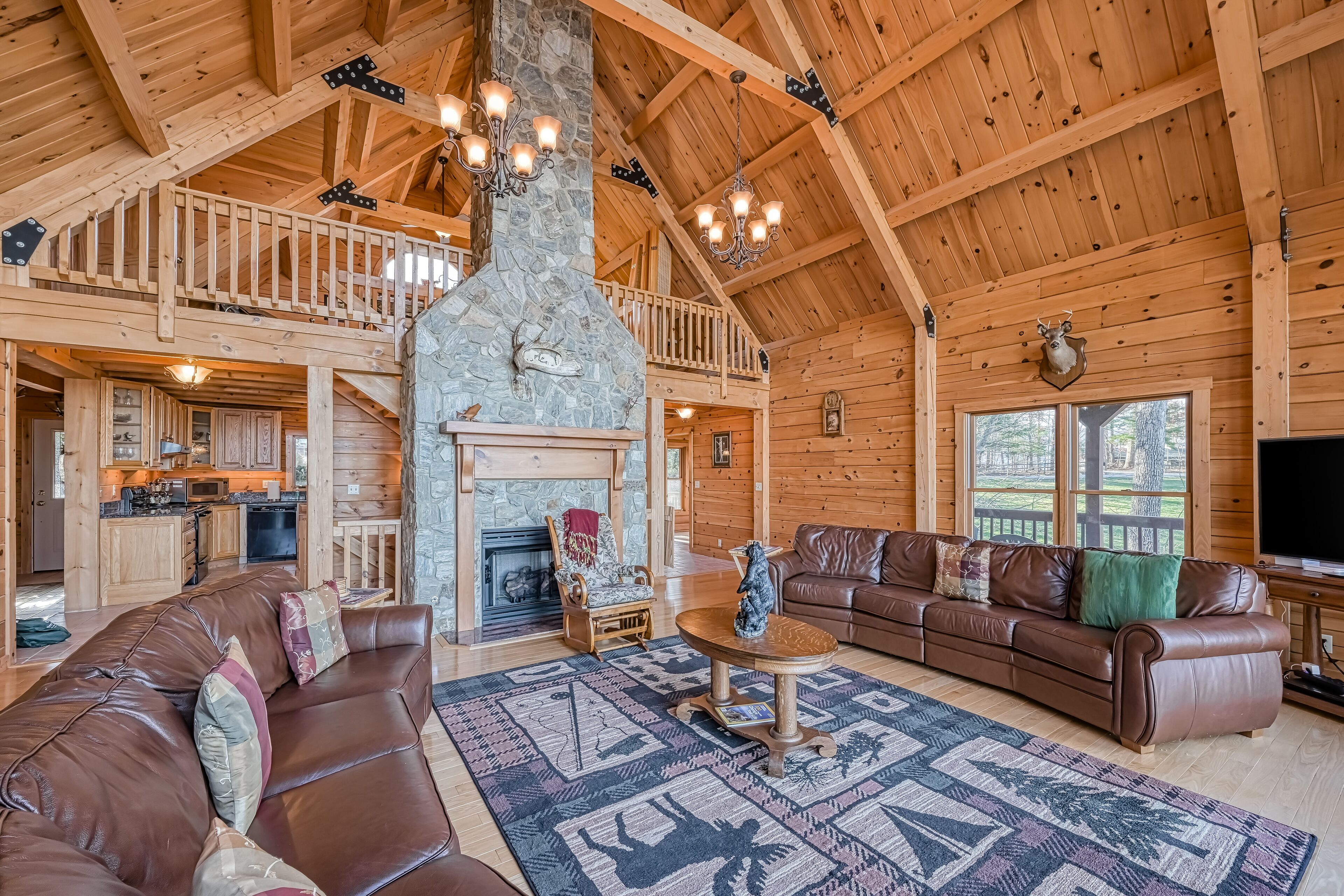 Inviting waterfront cabin with hot tub, fireplace, dock, & W/D