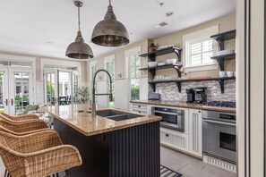 Fridge, microwave, oven, stovetop - Waterfront Retreat with Pool • Walk to Downtown Saugatuck (Saugatuck)