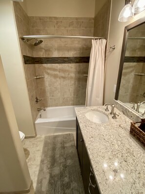 Hair dryer, towels, soap, shampoo - Leadville Depot Condos - Luxury Condos Unit B (Leadville)