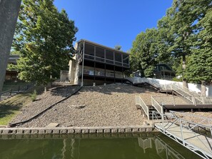 Exterior - Luxurious Lakefront Home with Dock & Boat slips, On a Deep water, No wake cove. (Lake Ozark)