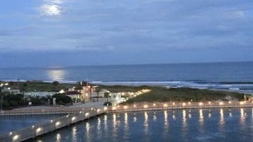 Walk across the bridge to a scenic promenade with stunning views of the bay.
