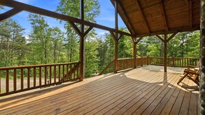 Terrace/patio - Double Down Lodge | 5BR Group Getaway, Hot Tub & Game Room Near Old Man's Cave (Logan)