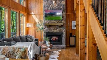 Smart TV, fireplace, video games, table football