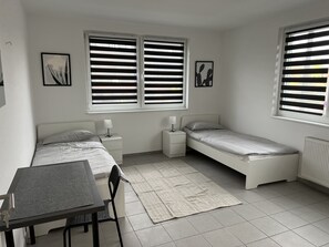 Chambre Double, salle de bains commune, vue ville | Divers