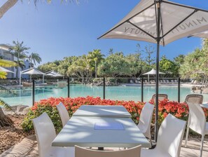 Outdoor dining - The Sand Resort Kingscliff 2BR Apartment with Private Plunge Pool! (Tweed)