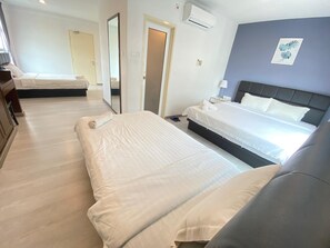 家庭四人房 | 埃及棉床單、高級寢具、羽絨被、舒適加 層