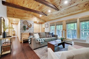 Smart TV, fireplace, video games, table football