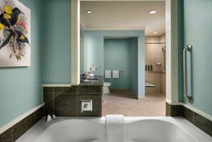 Shower, jetted tub
