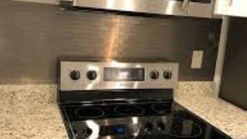 Fridge, microwave, oven, toaster