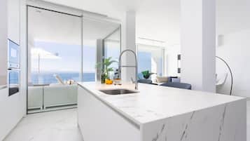 Suite, 2 habitaciones, piscina privada (A4.2) | Cocina privada | Máquina de café espresso, cafetera o tetera y hervidor eléctrico